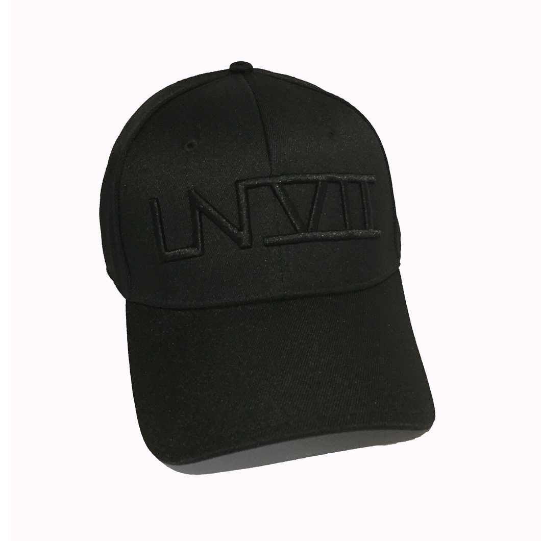 LNVII Fitted Logo Cap, All Black